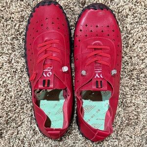 Ergonomics Red Women's Sneakers Slip On Size 9- 9.5. By OY